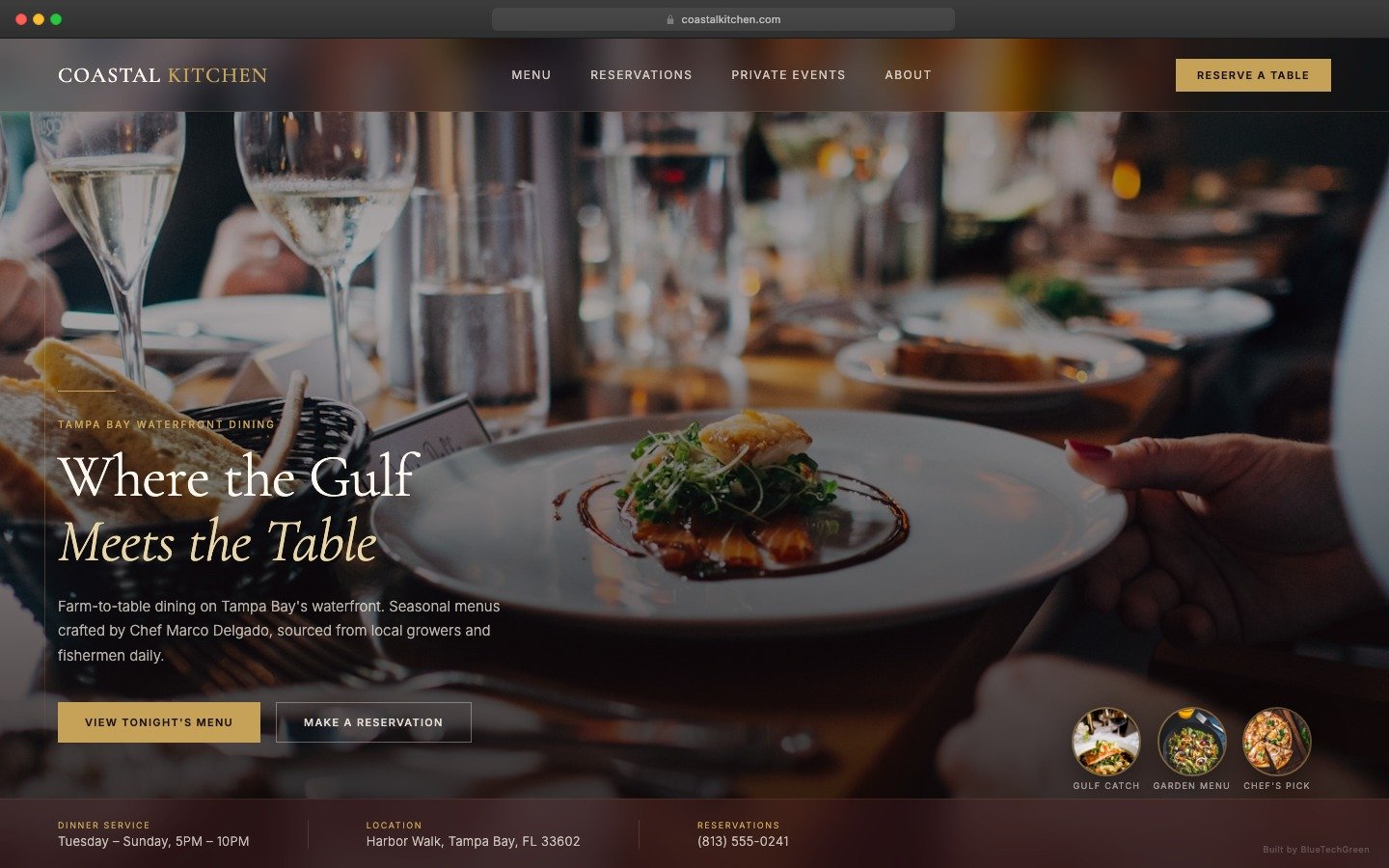 Coastal Kitchen — restaurant website