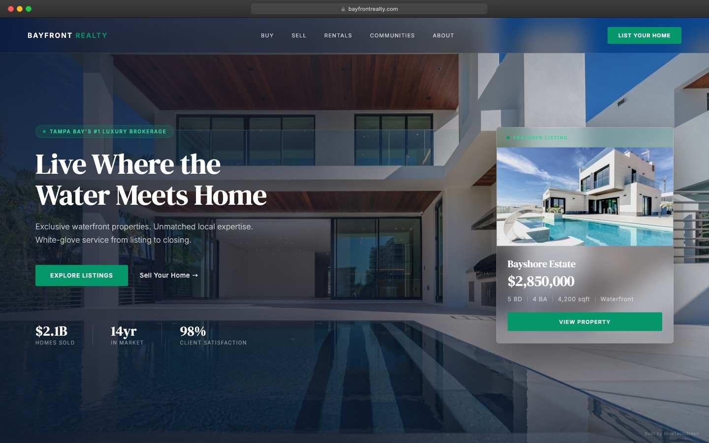 Bayfront Realty — real estate website